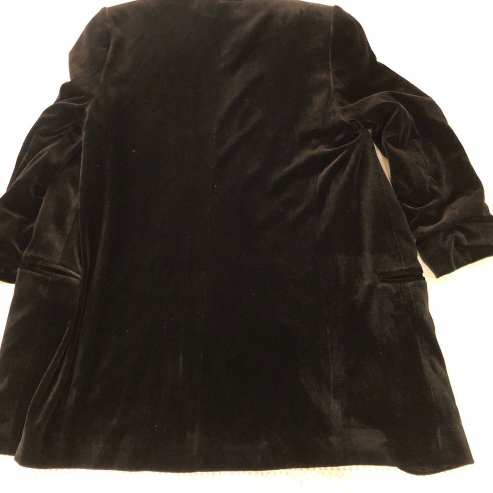 Express Black Velvet Open-Front Blazer Jacket - Picture 3 of 6